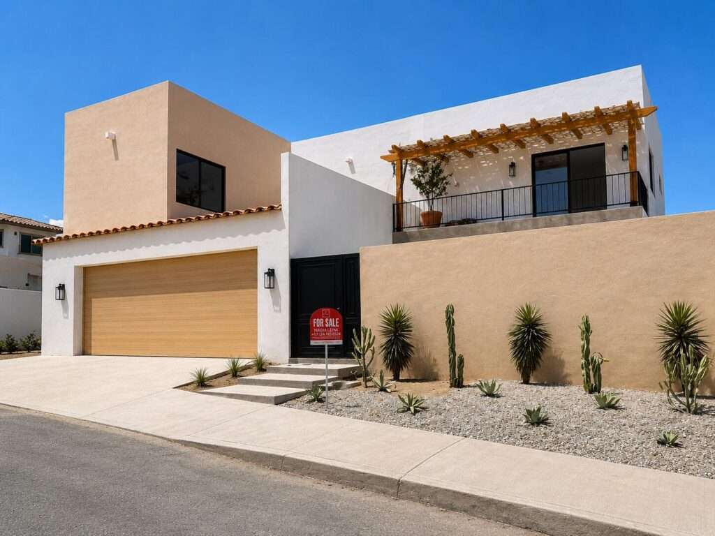 Los Cabos Los Valles The unique layout of this iconic and meticulously maintained Club Campestre home offers 3 bedrooms with privacy for your guest on second floor and the perfect living space (including the primary bedroom/bathroom) for you above! The kitchen has been beautifully renovated and is an entertaining dream. Wait until you see the panoramic – 12 Vialidad 2, San Jose del Cabo, BS