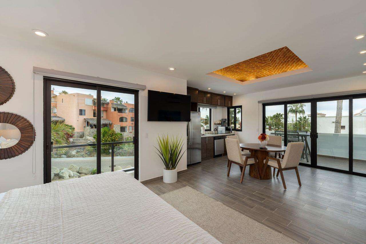 Los Cabos Cabo Bello This Luxurious Suite-Style villa was originally built 2005 then fully remodeled, expanded into a 6 Bedroom Villa w/6 en suite bathrooms in 2022. Fully furnished turn key, quality details, 3.5 kitchens with GE appliances. Designed as a private retreat for family gatherings, weddings, corp meetings who value both privacy and connection. Location is prime only one block from private Cabo Bello beach. Storage is Fully equipped w/beach toys for guests to take down to Beach area. Dont miss out on this income generating Unique Casa to entertain as Cabo Bello is only 10 mins frm downtown Cabo, 8 mins fr Costco, 5 mins Blue net Medical Ctr.,groceries, Gyms & HDepot. Have a chef cater your party on the stunning rooftop, balcony, and pool area or simply relax enjoying Cabo's Unforgetable Sunsets!! THIS LOVELY LARGE HOME IS A CASH COW IN THE RENTAL BUSINESS ONLY HOME THAT CAN SLEEP 18 PP IN CABO BELLO. for sale