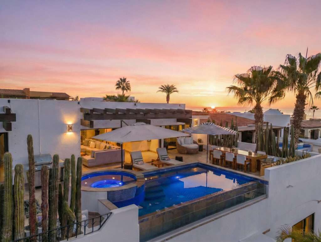 Los Cabos Cabo Colorado Discover modern luxury in this exquisitely designed home, built in 2020 and nestled within the exclusive, beachfront, private gated community of Cabo Colorado in San José del Cabo—just 2 miles from Palmilla Beach. Enjoy the convenience of living just steps from a stunning, sandy private beach within the community.With a striking contemporary aesthetic, this residence features gleaming white marble floors, beautifully appointed marble bathrooms, and captivating ocean – Cresta Del Mar, Cabo Corridor, BS