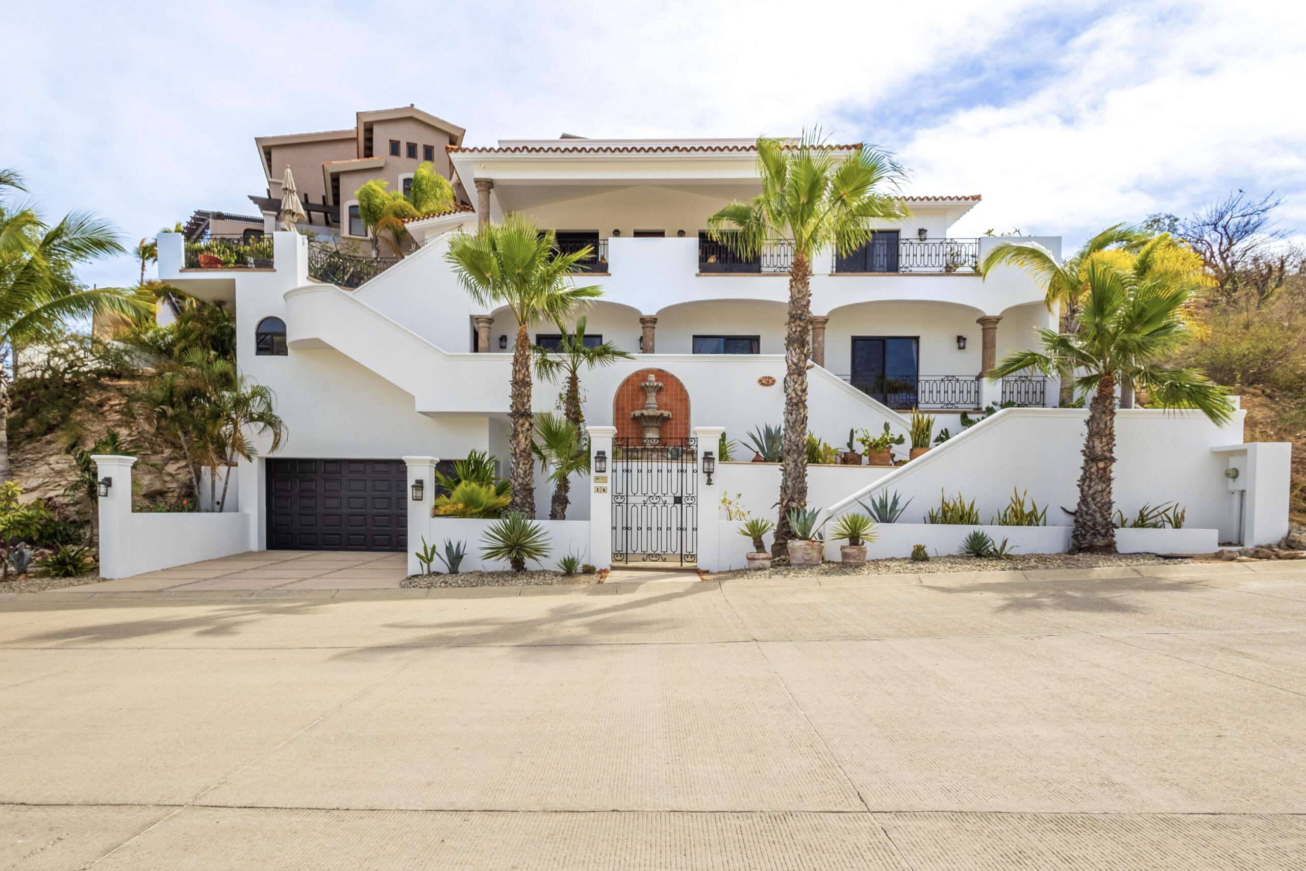 Los Cabos Los Valles The unique layout of this iconic and meticulously maintained Club Campestre home offers 3 bedrooms with privacy for your guest on second floor and the perfect living space (including the primary bedroom/bathroom) for you above! The kitchen has been beautifully renovated and is an entertaining dream. Wait until you see the panoramic for sale